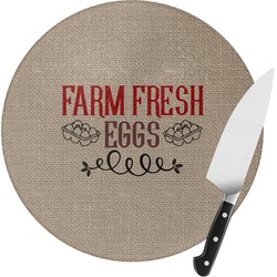Farm Quotes Round Glass Cutting Board - Small (Personalized)