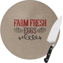 Farm Quotes Round Glass Cutting Board - Small