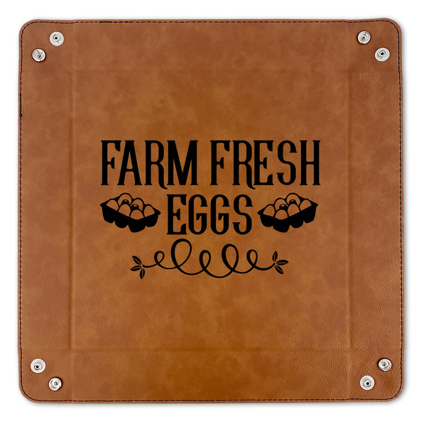 Farm Quotes 9" x 9" Leatherette Snap Up Tray - APPROVAL (FLAT)