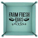 Farm Quotes Teal Faux Leather Valet Tray