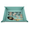 Farm Quotes 9" x 9" Teal Leatherette Snap Up Tray - STYLED