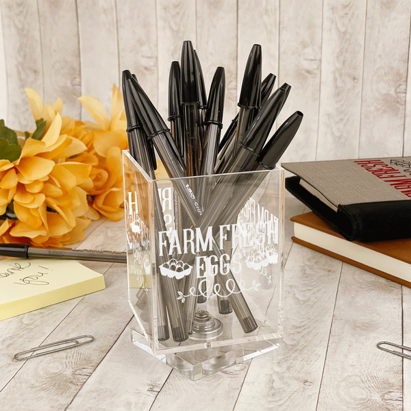 Farm Quotes Acrylic Pencil Holder - IN CONTEXT