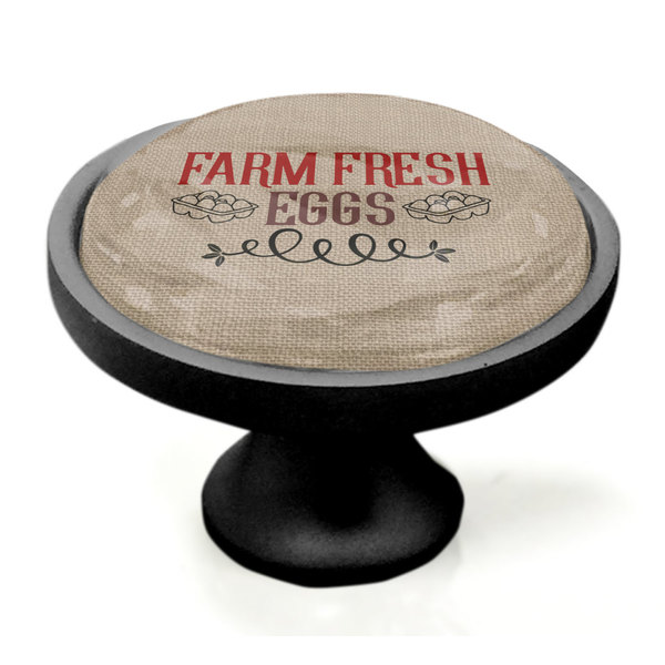 Farm Quotes Black Custom Cabinet Knob (Side)