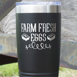 Farm Quotes 20 oz Stainless Steel Tumbler - Black - Double Sided