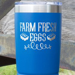 Farm Quotes 20 oz Stainless Steel Tumbler - Royal Blue - Single Sided