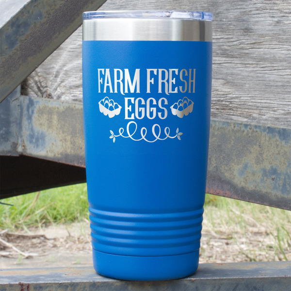 Custom Farm Quotes 20 oz Stainless Steel Tumbler - Royal Blue - Single Sided