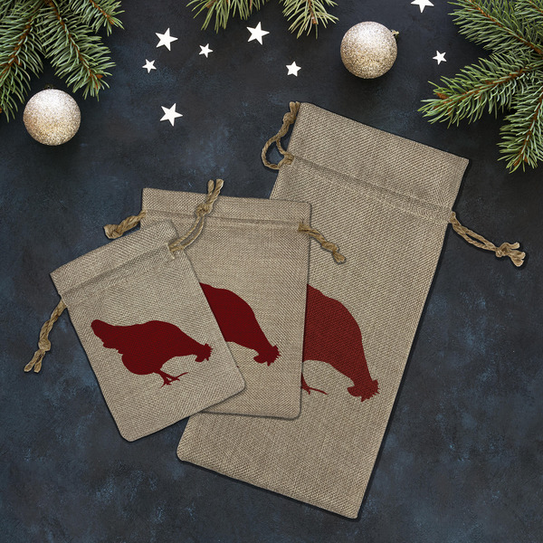 Farm Quotes Burlap Gift Bags - LIFESTYLE (Flat lay)