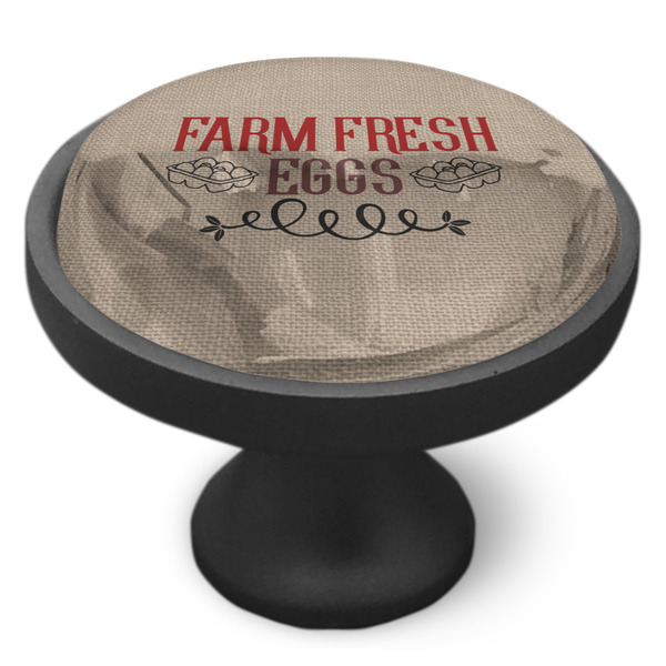 Farm Quotes Cabinet Knob - Black - Side
