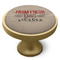 Farm Quotes Cabinet Knob - Gold - Side