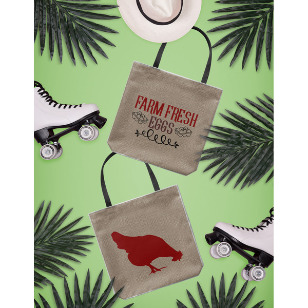 Farm Quotes Canvas Tote Lifestyle Front and Back- 13x13