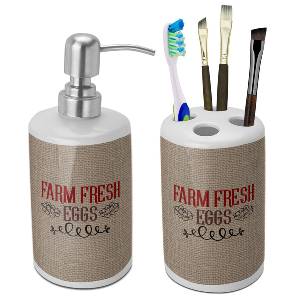 Custom Farm Quotes Ceramic Bathroom Accessories Set