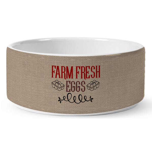 Farm Quotes Ceramic Dog Bowl - Medium - Front