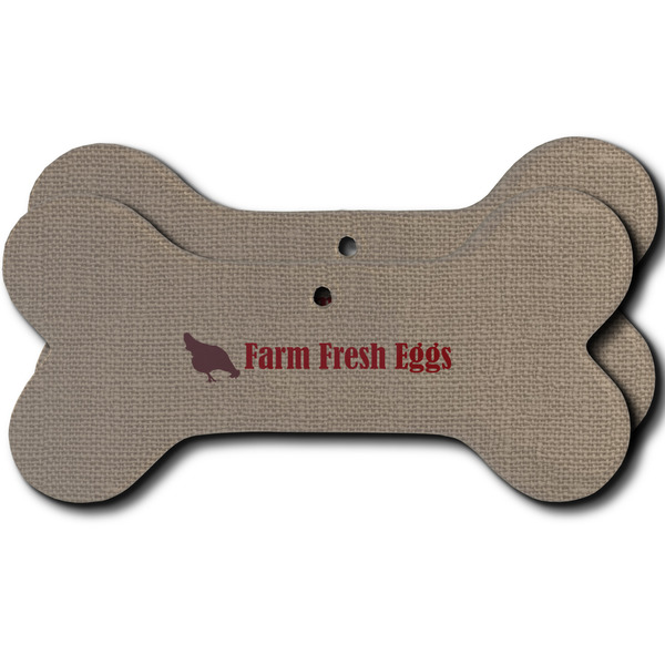 Custom Farm Quotes Ceramic Dog Ornament - Front & Back