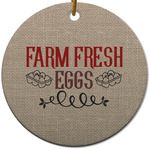 Farm Quotes Round Ceramic Ornament