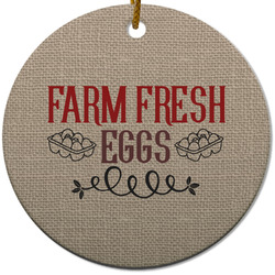 Farm Quotes Round Ceramic Ornament