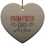 Farm Quotes Heart Ceramic Ornament