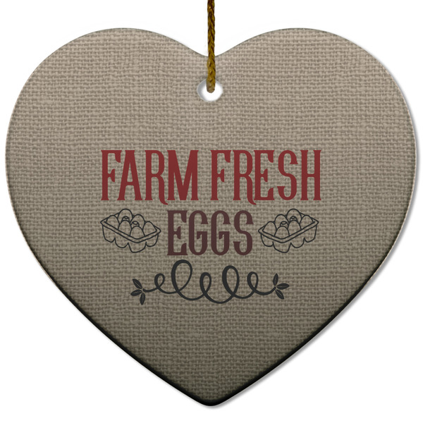 Custom Farm Quotes Heart Ceramic Ornament