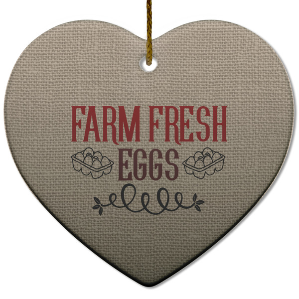 Farm Quotes Ceramic Flat Ornament - Heart (Front)
