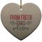 Farm Quotes Ceramic Flat Ornament - Heart (Front)