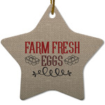 Farm Quotes Star Ceramic Ornament