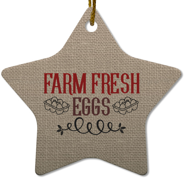 Custom Farm Quotes Star Ceramic Ornament