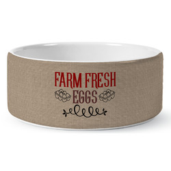 Farm Quotes Ceramic Dog Bowl - Large