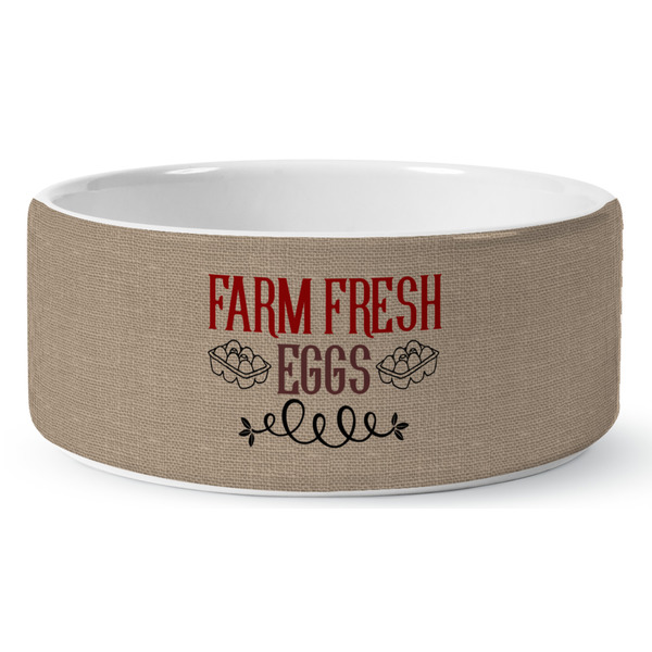 Custom Farm Quotes Ceramic Dog Bowl - Large