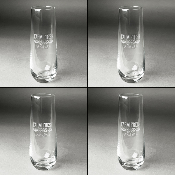 Farm Quotes Champagne Flute - Set of 4 - Approval