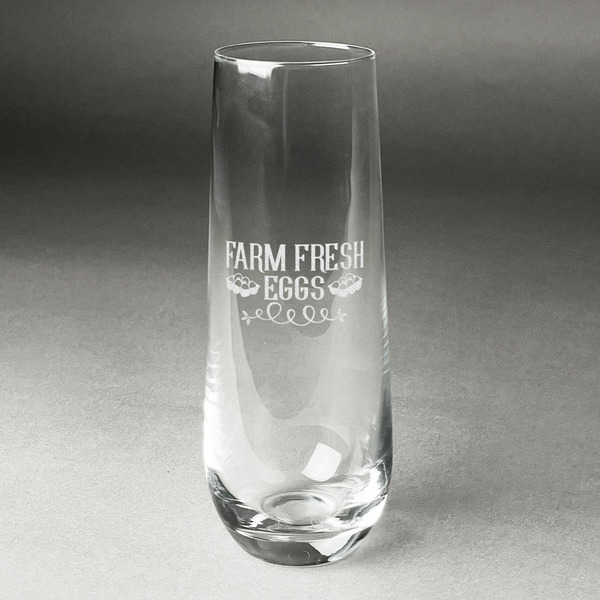 Custom Farm Quotes Champagne Flute - Stemless Engraved - Single