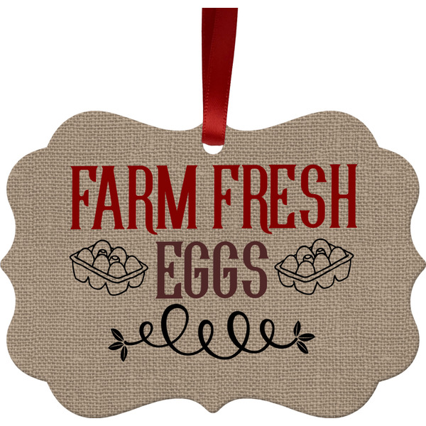 Custom Farm Quotes Metal Frame Ornament - Double Sided