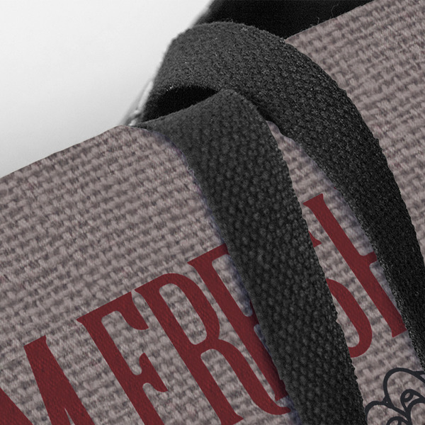 Farm Quotes Closeup of Tote w/Black Handles