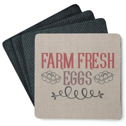 Farm Quotes Square Rubber Backed Coasters - Set of 4