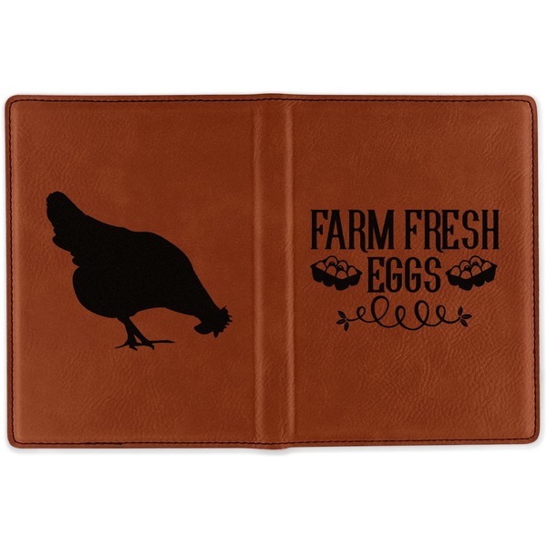 Farm Quotes Cognac Leather Passport Holder Outside Double Sided - Apvl