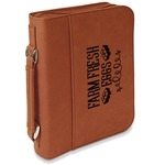Farm Quotes Leatherette Bible Cover with Handle & Zipper - Large- Single Sided