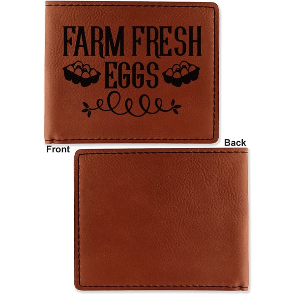 Farm Quotes Cognac Leatherette Bifold Wallets - Front and Back Single Sided - Apvl