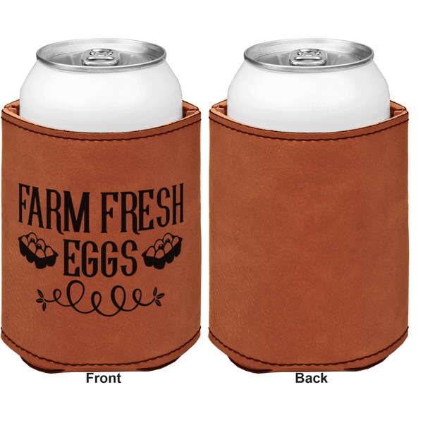 Farm Quotes Cognac Leatherette Can Sleeve - Single Sided Front and Back