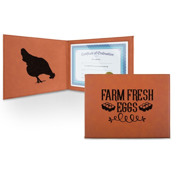 Custom Farm Quotes Leatherette Certificate Holder - Front and Inside