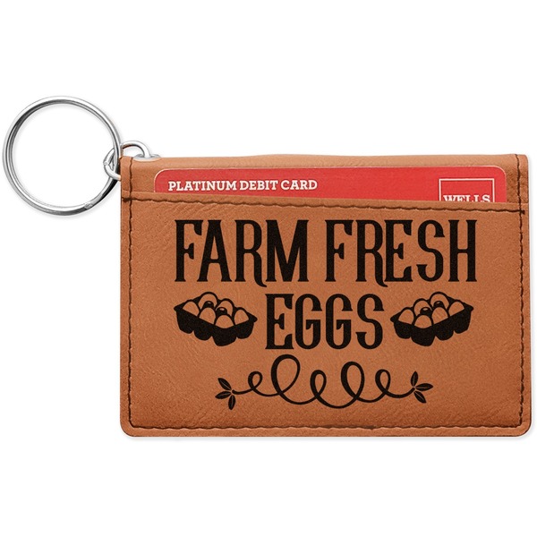 Custom Farm Quotes Leatherette Keychain ID Holder - Single Sided