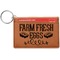 Farm Quotes Cognac Leatherette Keychain ID Holders - Front Credit Card