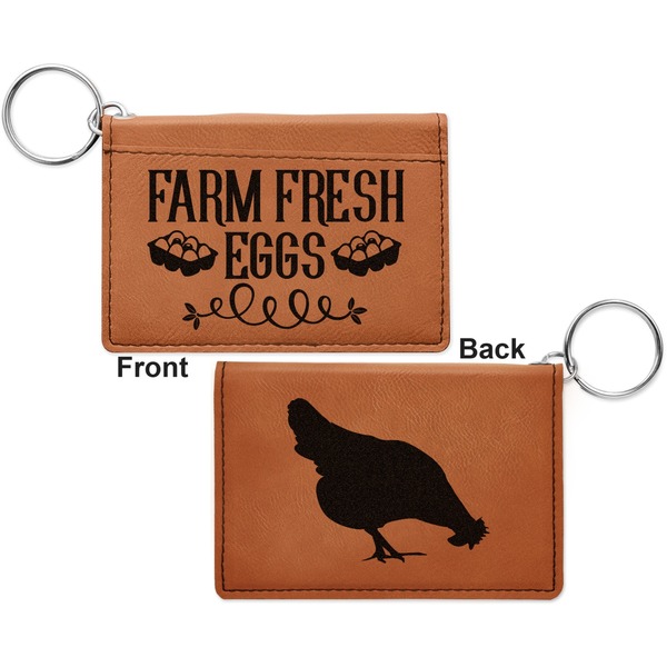 Farm Quotes Cognac Leatherette Keychain ID Holders - Front and Back Apvl