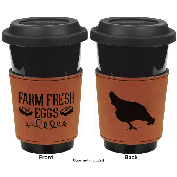 Farm Quotes Cognac Leatherette Mug Sleeve - Double Sided Apvl