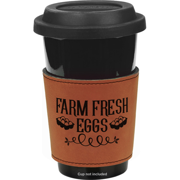 Custom Farm Quotes Leatherette Cup Sleeve - Single Sided