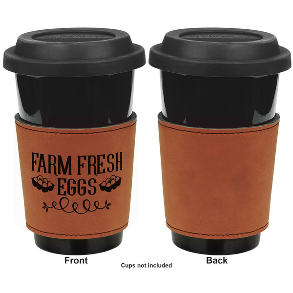 Farm Quotes Cognac Leatherette Mug Sleeve - Single Sided Apvl