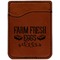 Farm Quotes Cognac Leatherette Phone Wallet close up