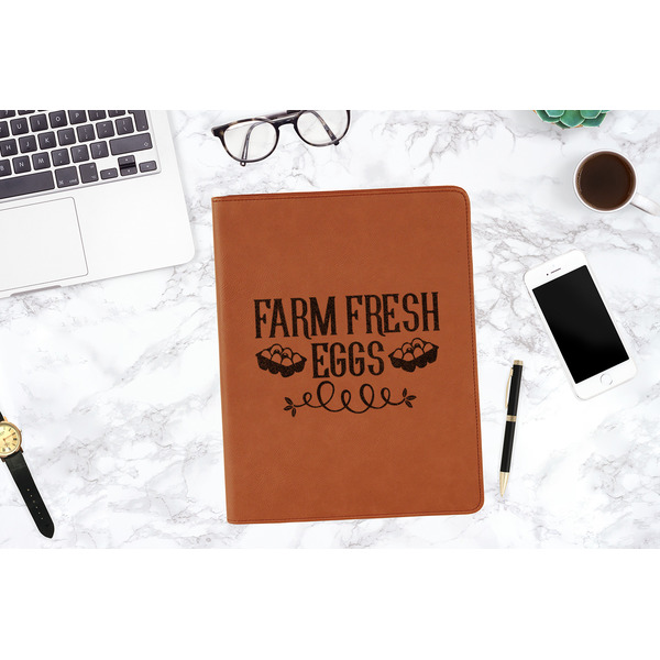Farm Quotes Cognac Leatherette Portfolios - Lifestyle Image