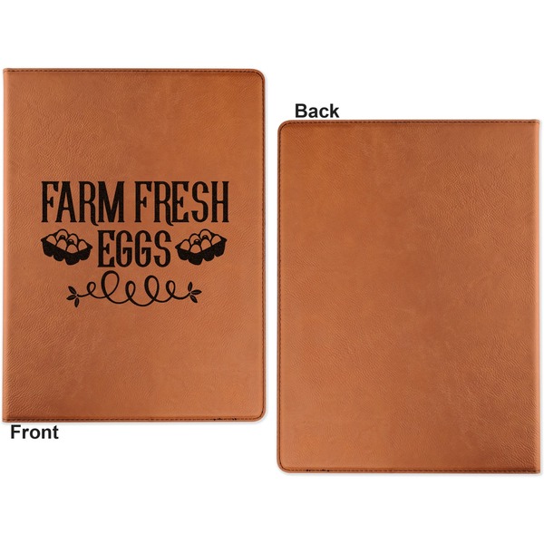 Farm Quotes Cognac Leatherette Portfolios with Notepad - Small - Single Sided- Apvl