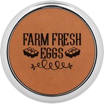 Farm Quotes Leatherette Round Coaster w/ Silver Edge - Single or Set