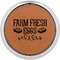 Farm Quotes Cognac Leatherette Round Coasters w/ Silver Edge - Single