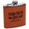 Farm Quotes Cognac Leatherette Wrapped Stainless Steel Flask