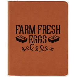 Farm Quotes Leatherette Zipper Portfolio with Notepad - Single Sided